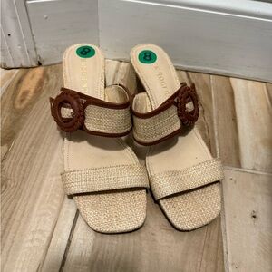 Jack Rogers Tan and Brown Mules